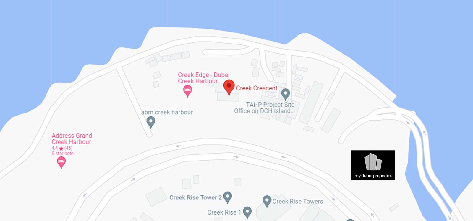 Emaar Creek Crescent at Dubai Creek Harbour Location Map