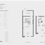 1 Bedroom Apartment Floor Plan at Emaar Lime Gardes Dubai
