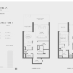 2 Bedroom Apartment Floor Plan at Emaar Lime Gardes Dubai
