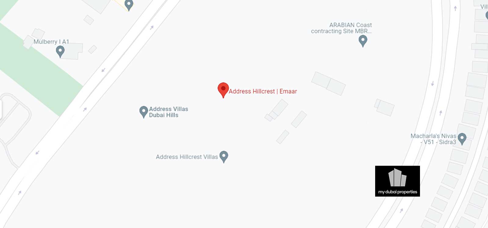 Address Hillcrest Villas Dubai Location Map