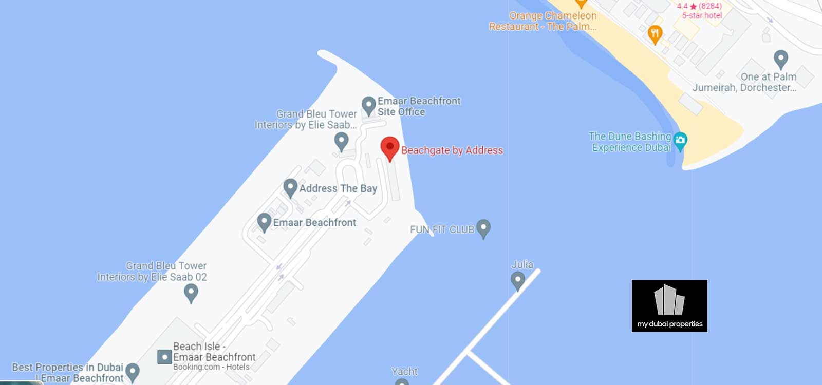 Beachgate by Address at Emaar Beachfront Location Map