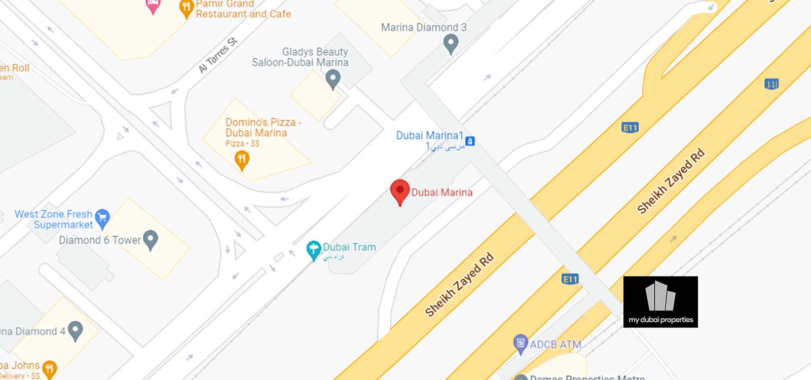Sobha Marina at Dubai Marina Location Map