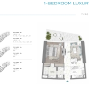 Damac Bay by Cavalli 1 bedroom apartment floor plan 3