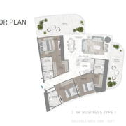 Damac Bay by Cavalli 3 bedroom apartment floor plan 2