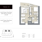Address Residences Dubai Opera 1 Bedroom apartment floor plan 2