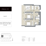 Address Residences Dubai Opera 2 Bedroom apartment floor plan