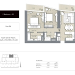 Address Residences Dubai Opera 2 Bedroom apartment floor plan 3