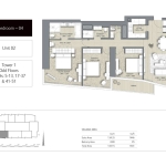 Address Residences Dubai Opera 3 Bedroom apartment floor plan