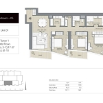 Address Residences Dubai Opera 3 Bedroom apartment floor plan 2
