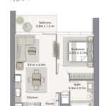 Creekside 18 1 bedroom apartment floor plan