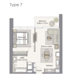 Creekside 18 1 bedroom apartment floor plan 2