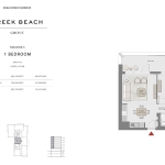 Grove Creek Beach 1 bedroom apartment floor plan 2
