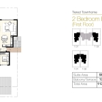 Urbana III 2 bedroom townhouse Floor Plan