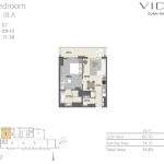 Vida Residences 1 bedroom apartments floor Plan 2