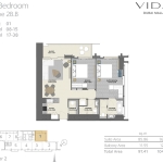 Vida Residences 2 bedroom apartments floor Plan 3