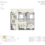 Vida Residences 2 bedroom apartments floor Plan 5