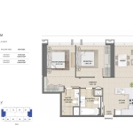 Burj Royale 2 Bedroom Apartment Floor Plan 3