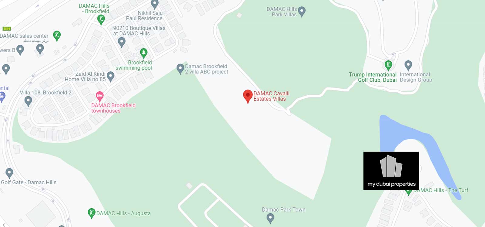 Damac Cavalli Estates Villas Location Map