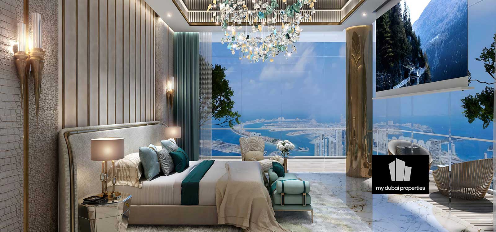 Bedroom in Damac Bay 2 by Cavalli