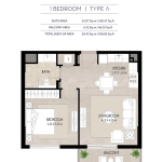The Hamilton 1 Bedroom Apartment Floor Plan