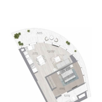 1 Bedroom Apartment Floor Plan at Skyluxe Collection 2