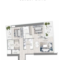2 Bedroom Apartment Floor Plan at Skyluxe Collection 3