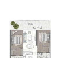 2 Bedroom Apartment Floor Plan at Skyluxe Collection 5