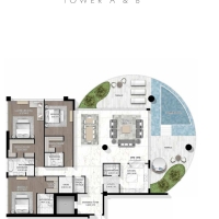 3 Bedroom Apartment Floor Plan at Skyluxe Collection 7