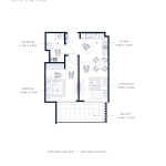 Azizi Central 1 bedroom apartment floor plan