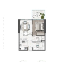 Golf Greens 1 Bedroom Apartment Floor Plan 6