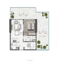 Golf Greens 1 Bedroom Apartment Floor Plan 7