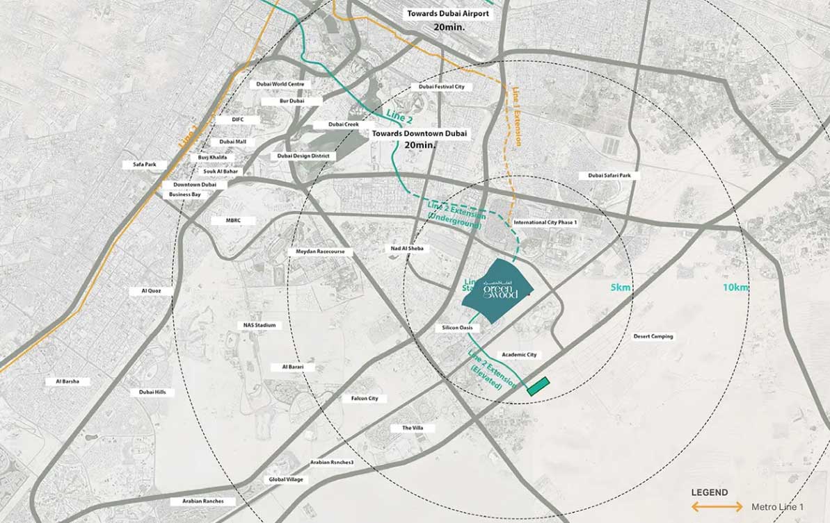 Greenwood by Nakheel Location Map