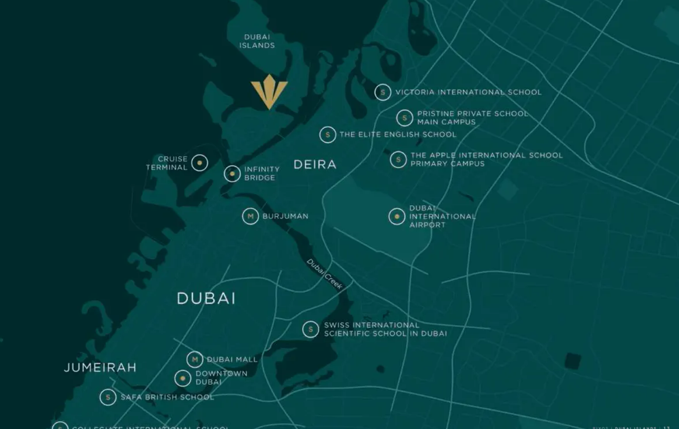 Nakheel Rixos at Dubai Islands Location Map