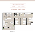 The Mayfair 3 bedroom Apartment Floor Plan