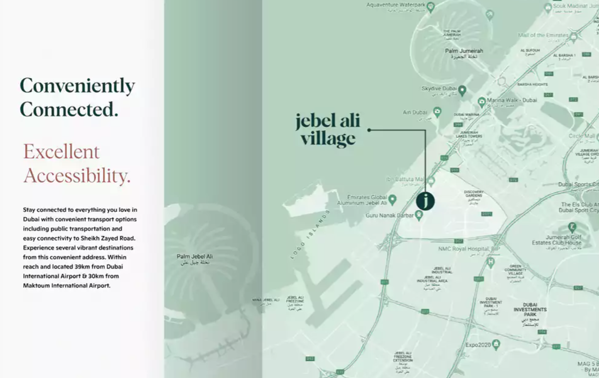 Jebel Ali Village Townhouses - Location Map | My Dubai Properties