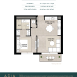 Aria Town Square 1 Bedroom Apartment Floor Plan 2
