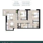 Aria Town Square 2 Bedroom Apartment Floor Plan 5