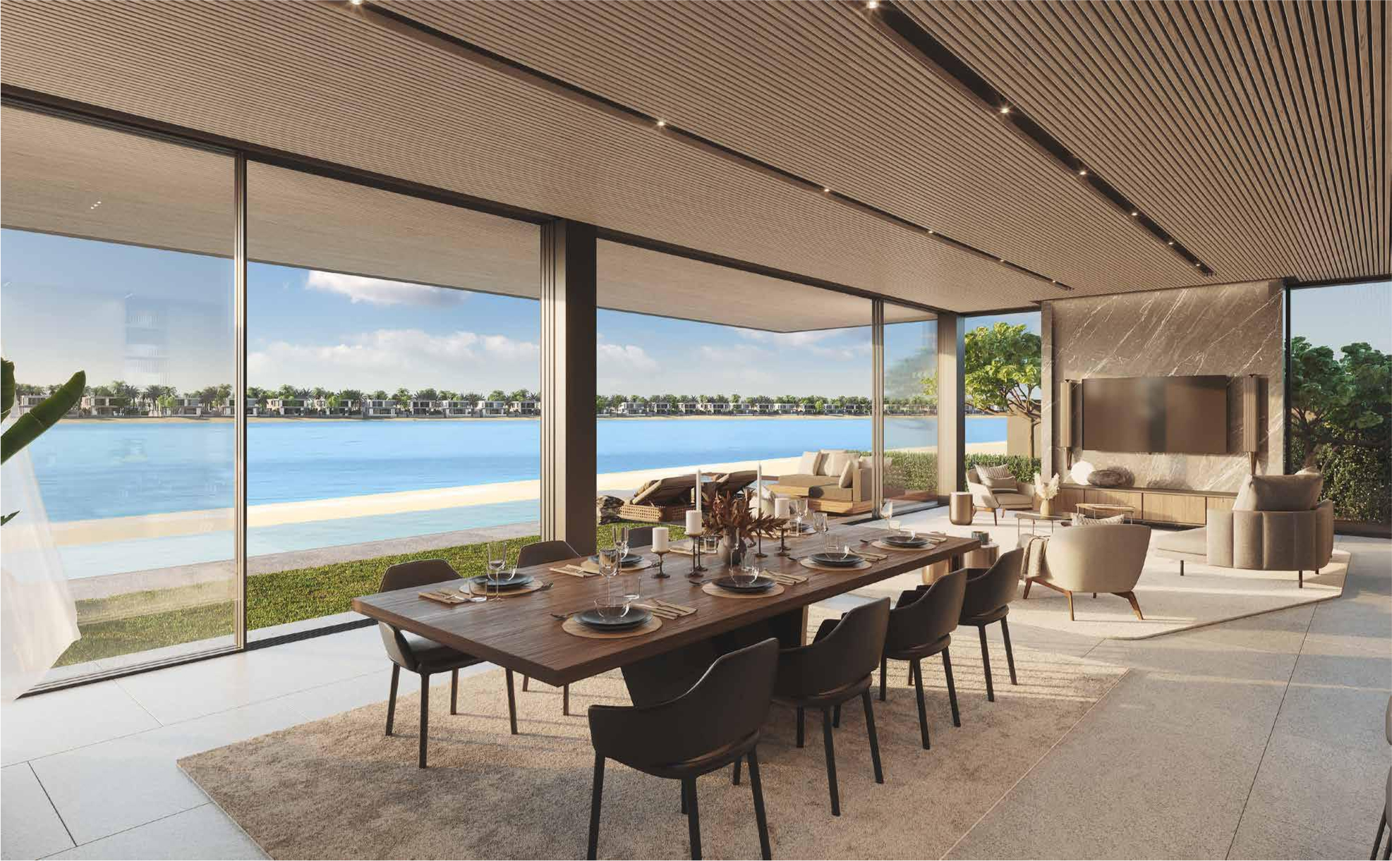 Dining area at The Beach Collection villas