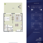 Pearlz Apartments by Danube 1BR-T2 floor plan