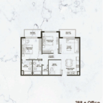 Pearlz Apartments by Danube 2BR+office floor plan